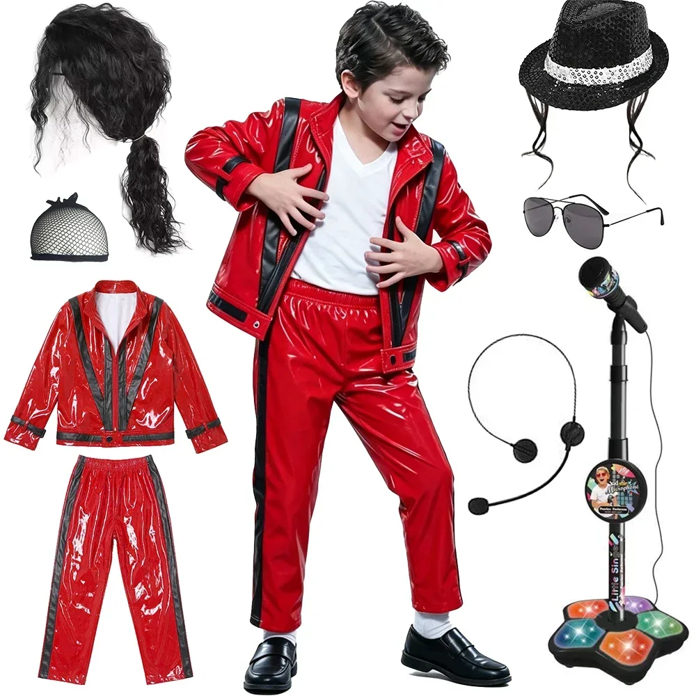 Vintage Victorian Fashion - Boys Michael Red Leather Jacket Pant