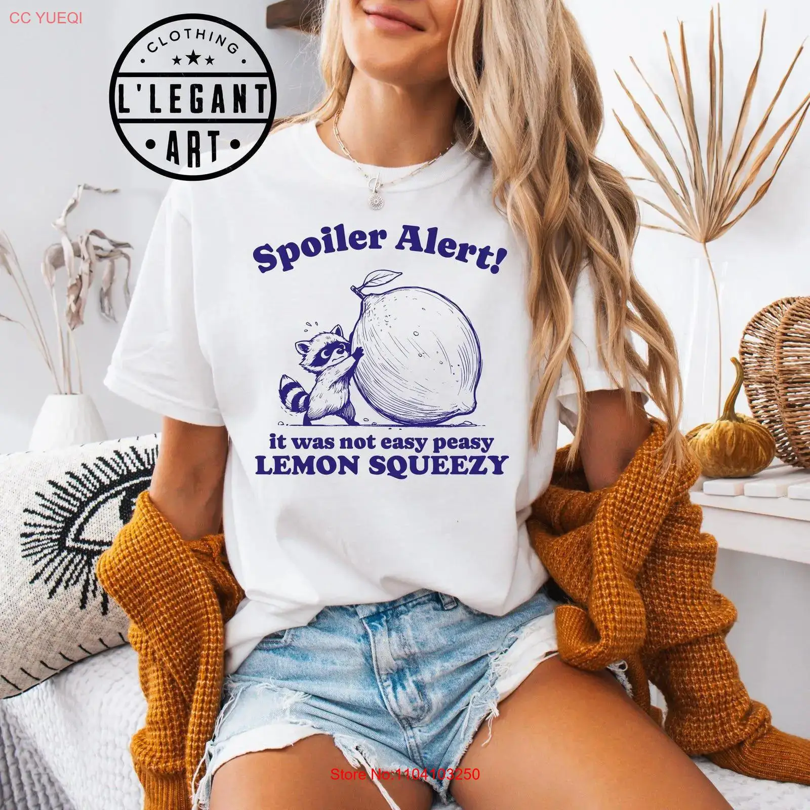 Raccoon Easy Peasy Lemon Squee - Vintage Fashion Stuff review and price