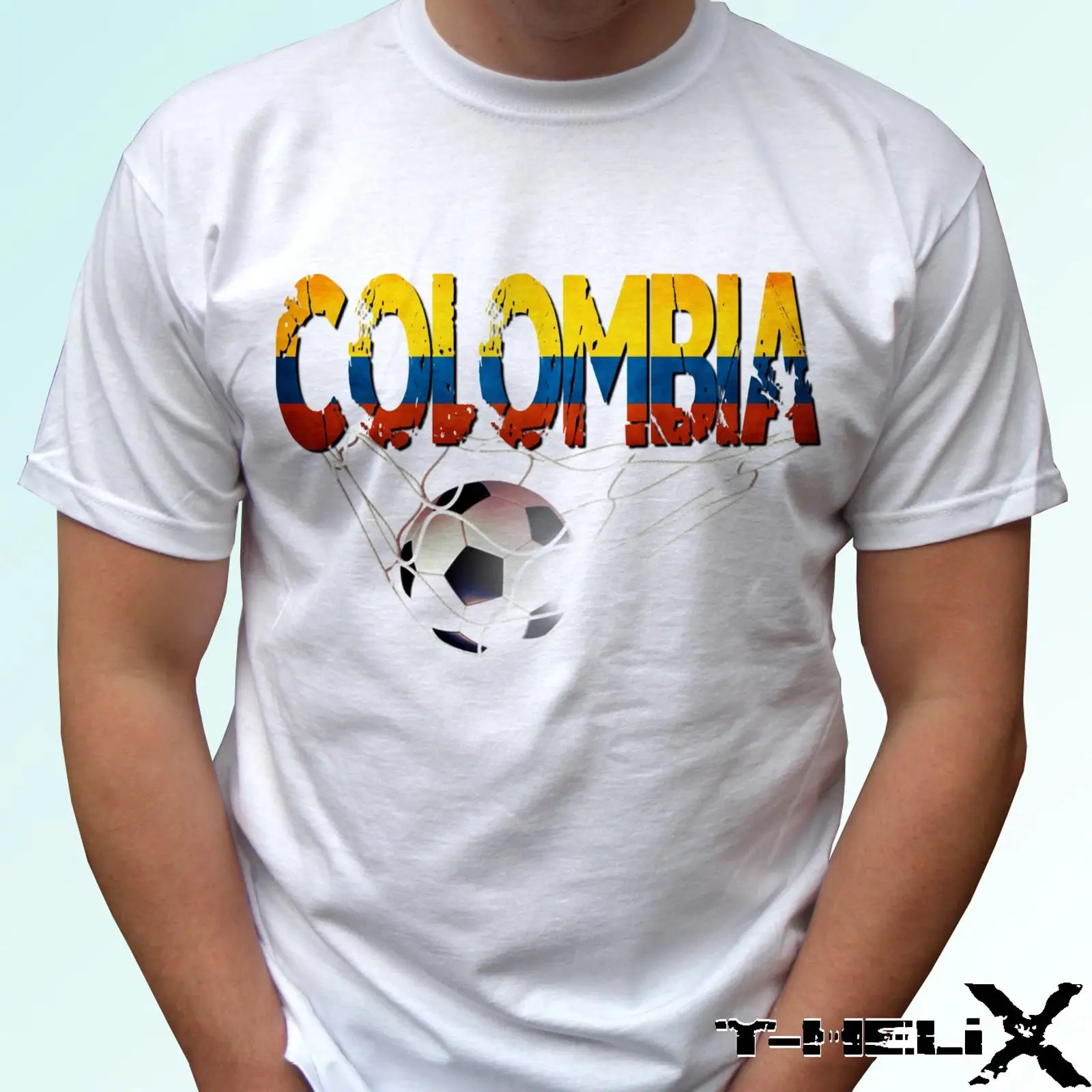 Kolumbien Fußball Flagge weiße - Vintage Fashion Herren review and price
