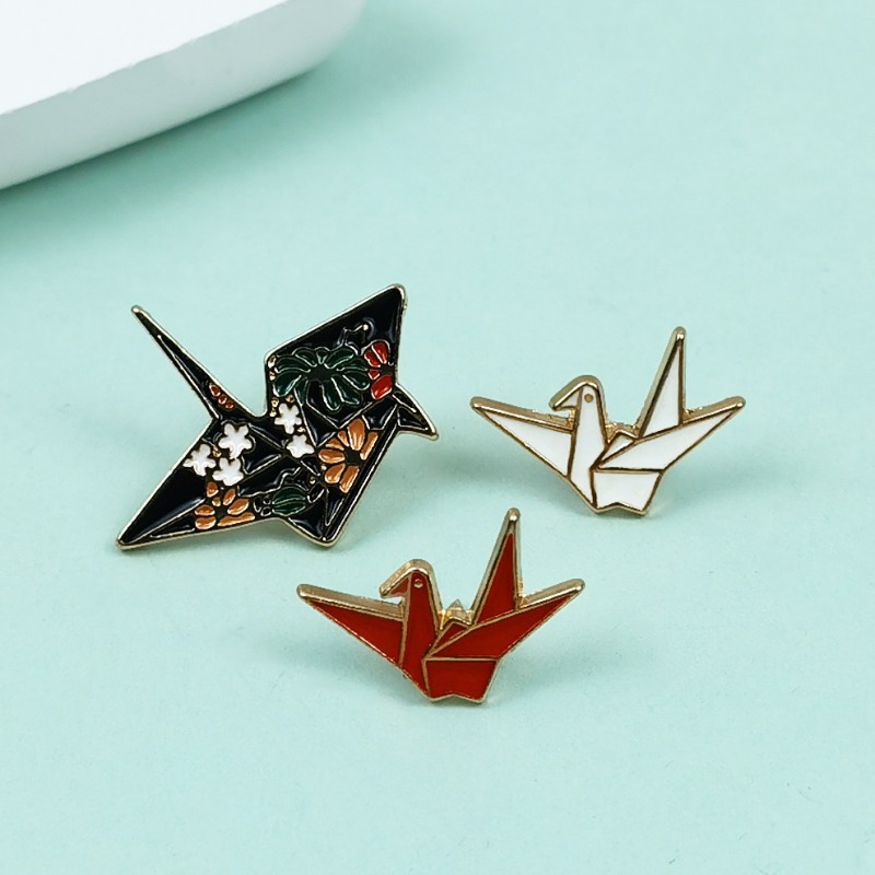 Creative Origami Crane Enamel  - Vintage Fashion Meaning review and price