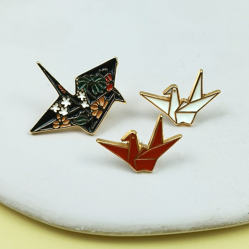 Creative Origami Crane Enamel  - Vintage Fashion Meaning review and price