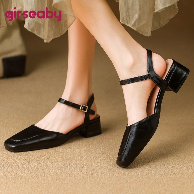 Girseaby 2025 Female Sandals S - Vintage Fashion Heels review and price