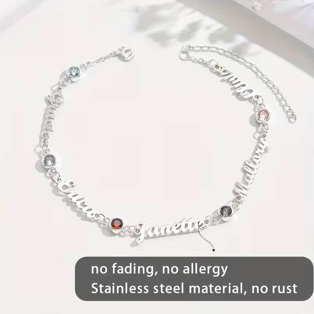 Custom Name Birthstone Bracele - Vintage Fashion Meaning review and price
