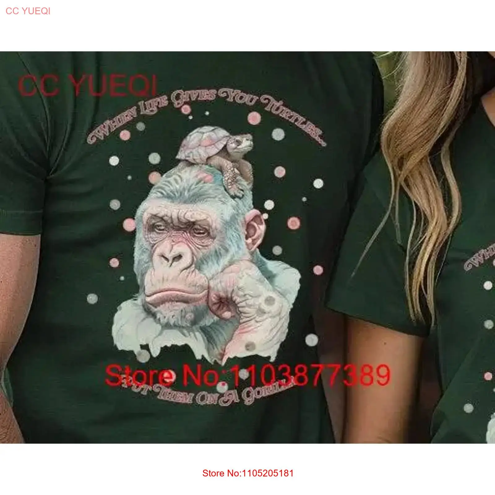 Gorilla T Shirt Turtle Funny W - Vintage Fashion Stuff review and price