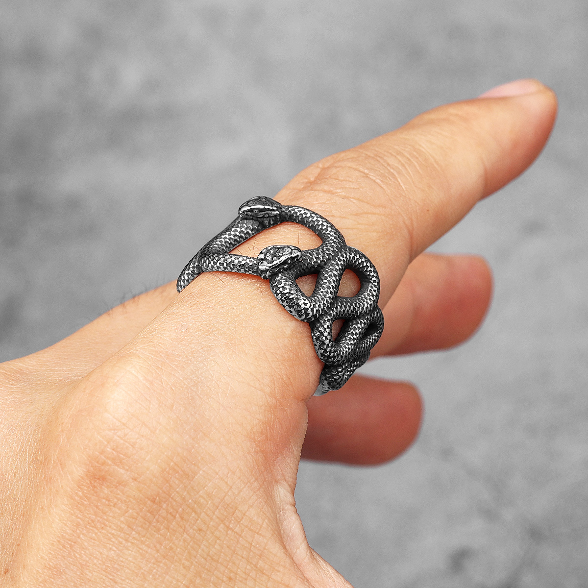 Double Snake Animal Men Rings  - Vintage Fashion Stuff review and price